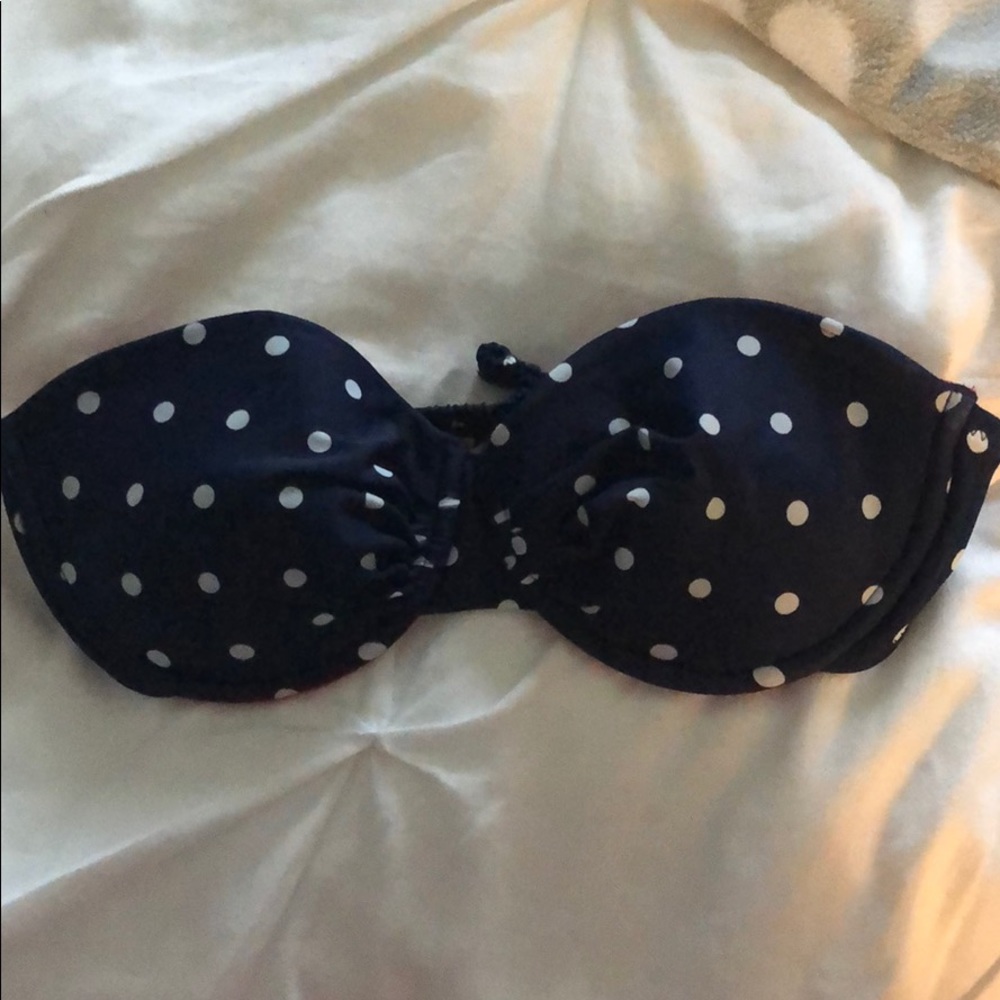 Navy blue and white push up swim suit